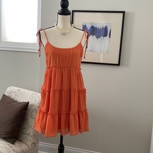 Orange babydoll dress, short